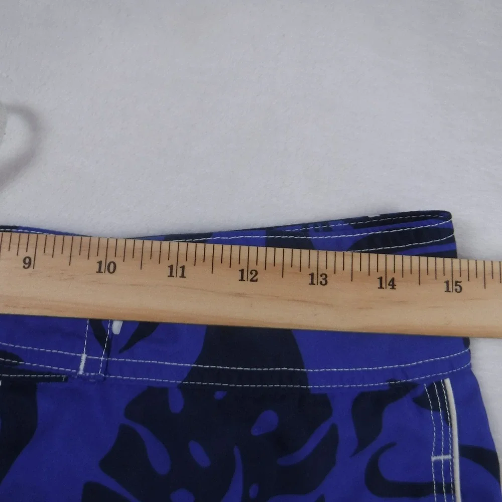 American Eagle Mens Blue Tropical Floral Board Shorts Swim Trunks Size 30‎
